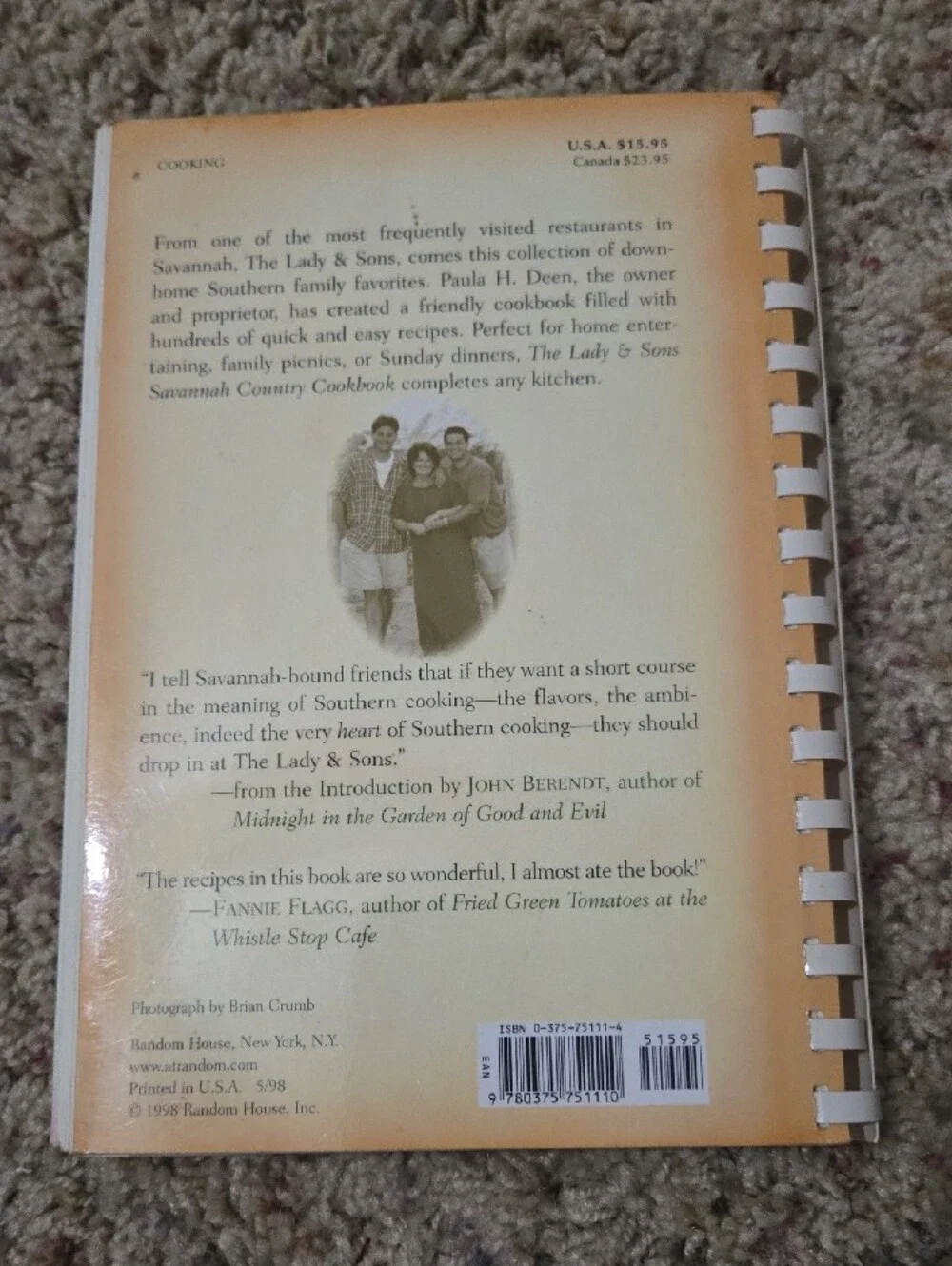 Paula Deen Savannah Country Cookbook & Assorted Spiral Cookbooks - Set Of 4